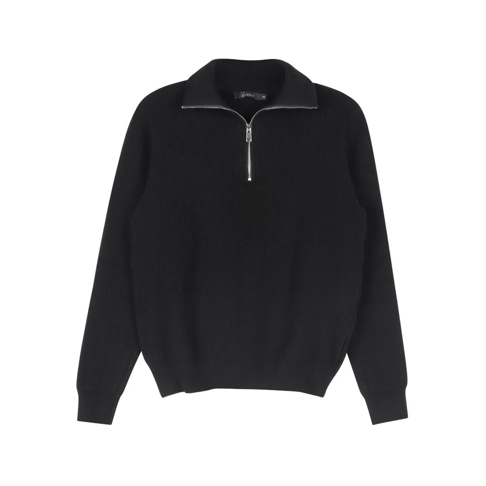 Cmoi HALF ZIP SWEATER | BLACK